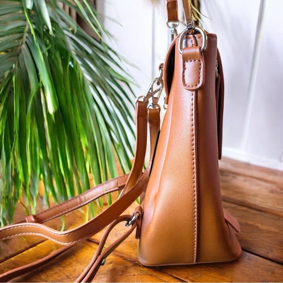 NWT Lulus Convertible Mini Backpack Purse – Tan Brown Faux Leather - Picture 7 of 16